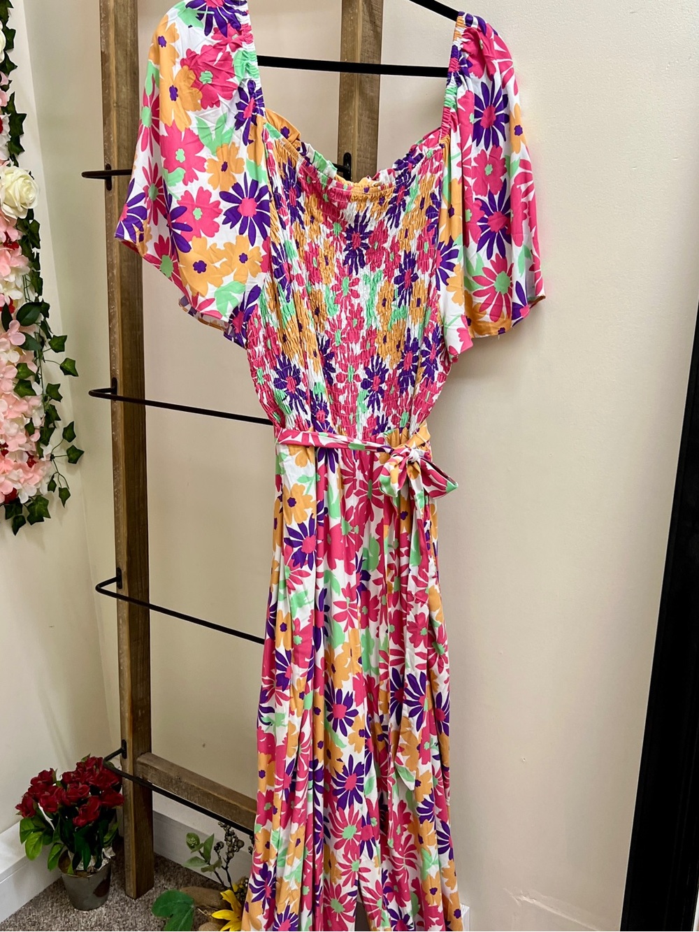 Hayden Pink Multicolor Floral Jumpsuit with Tie Waist